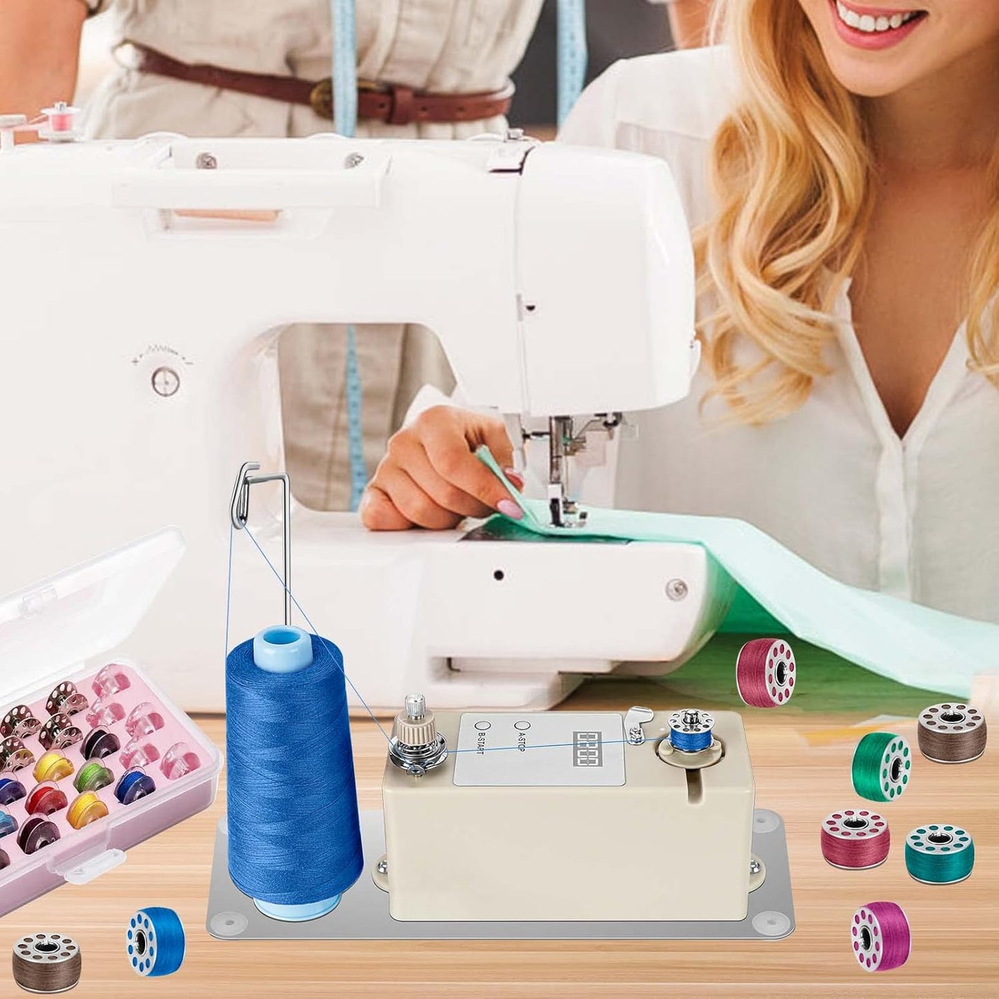 Portable Automatic Bobbin Winder – High-Speed Electric with Auto-Stop for Sewing Machines