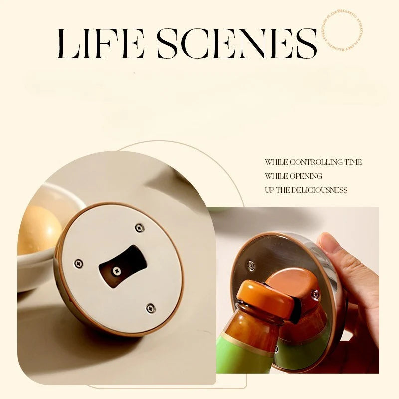 Magnetic Mechanical Timer – Planet Model, No Batteries Needed, Fridge Magnet