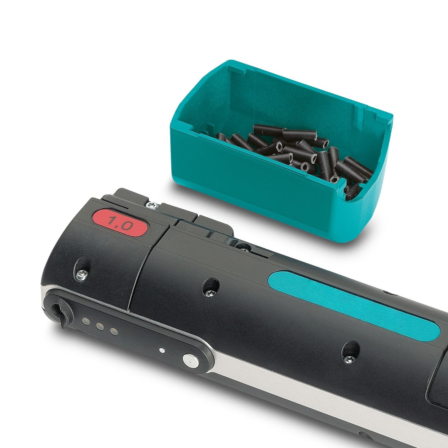 Automatic Wire Stripping & Crimping Tool – Battery-Powered, Handheld, Complete Kit
