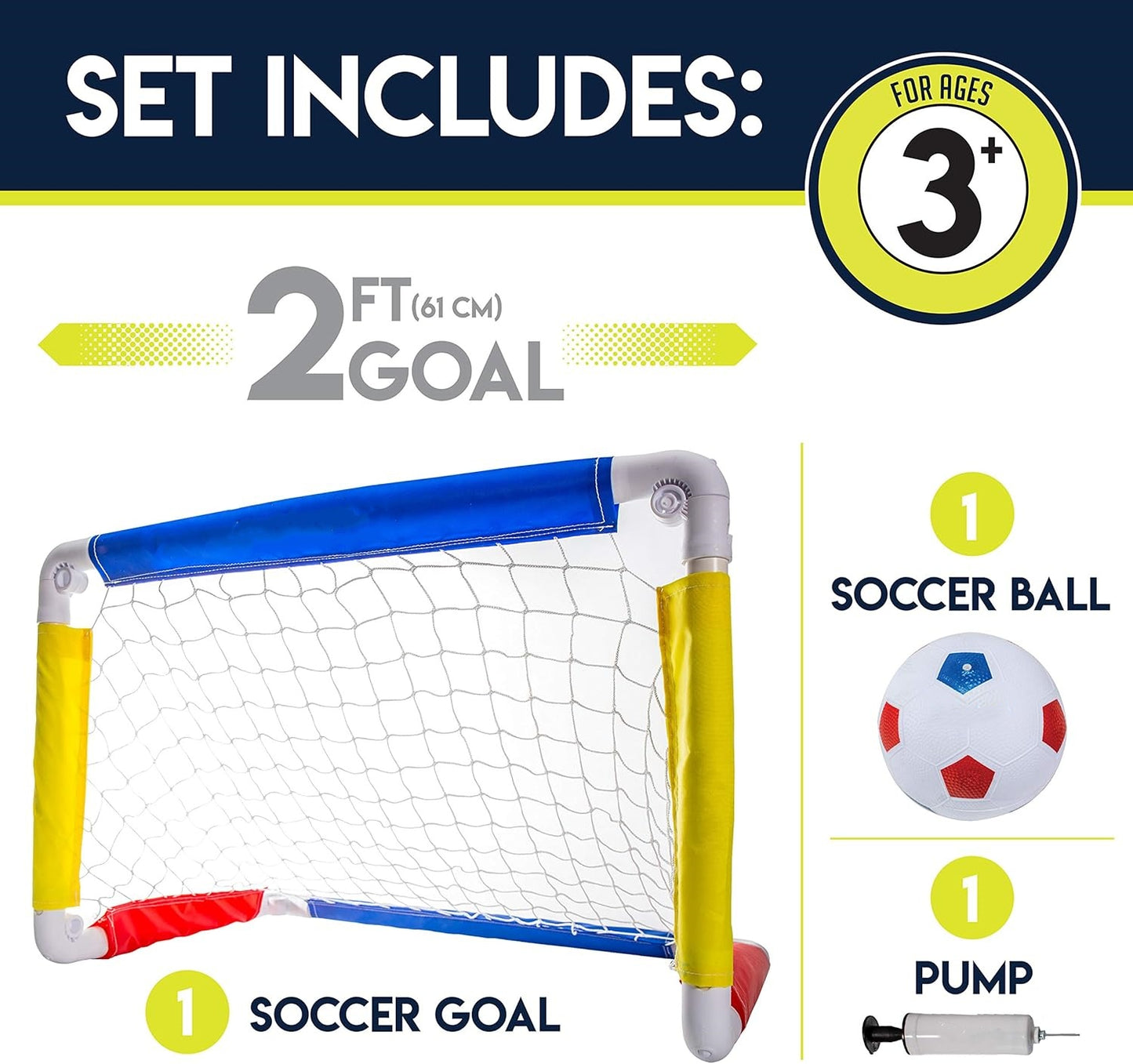 Kids Soccer Goal – 24″ x 16″ Pop‑Up Set with Ball & Pump for Toddlers