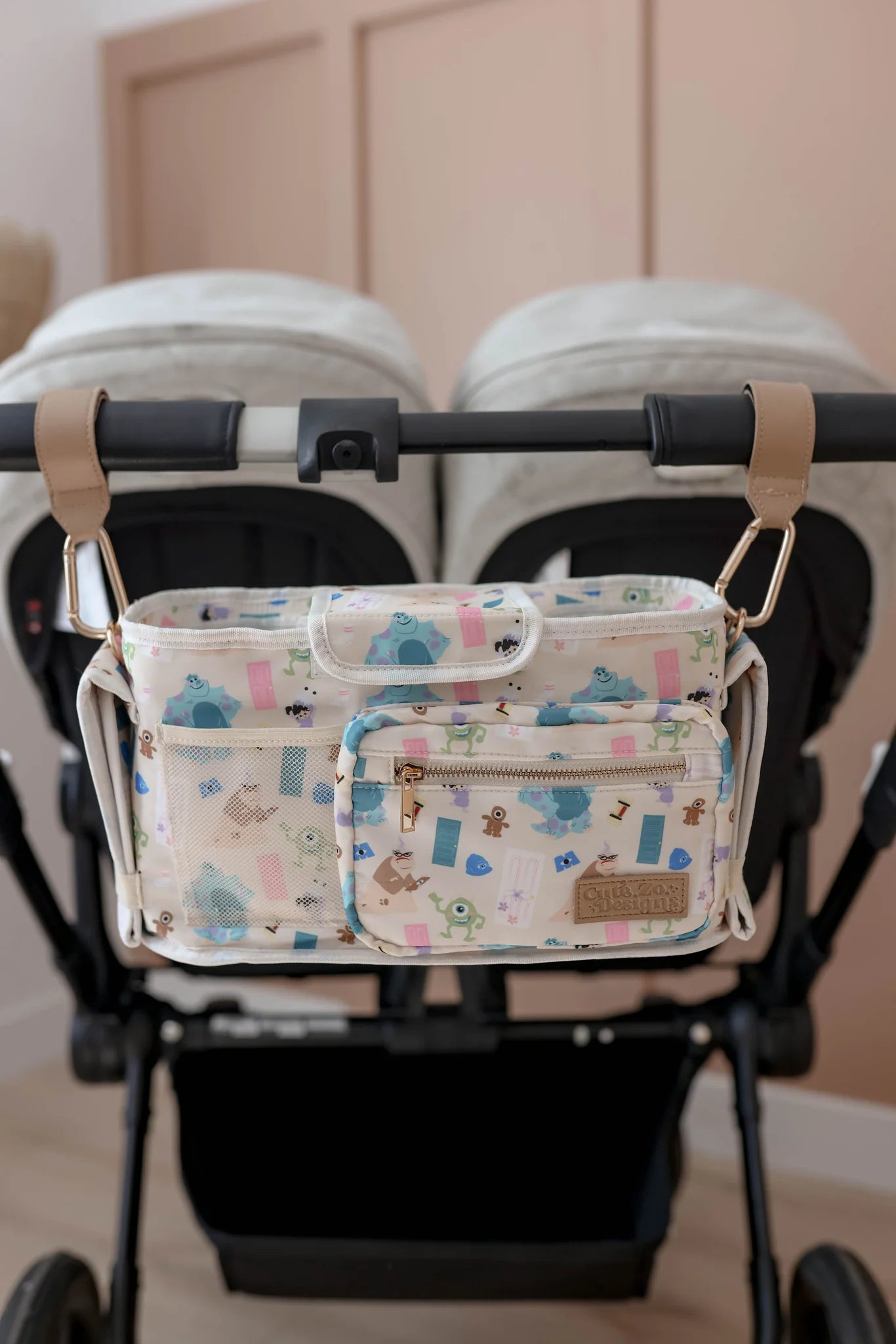 Stroller Caddy Organizer – Insulated Cup Holders & Multiple Pockets