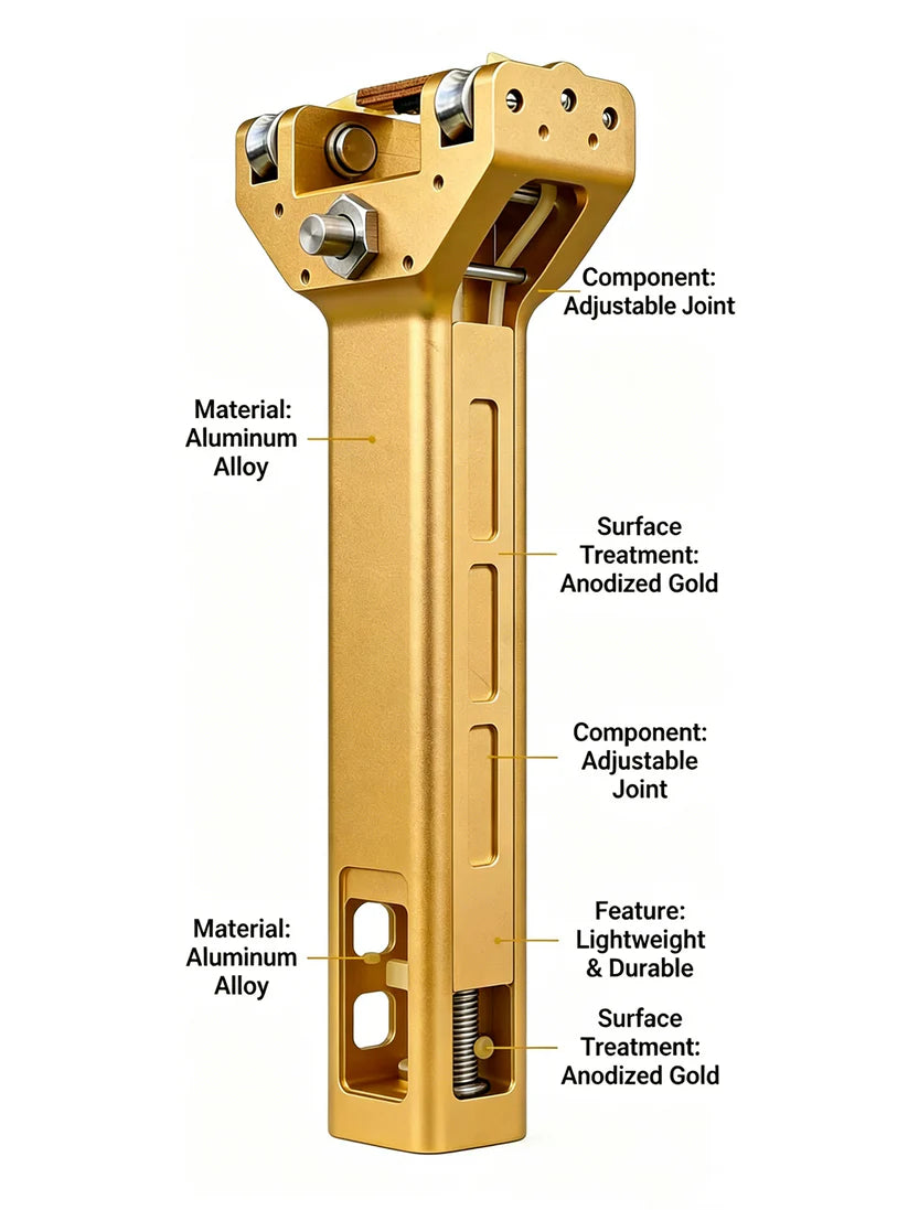 Telescopic Aluminum Alloy Slingshot – CNC-Machined, Quick-Change Bands