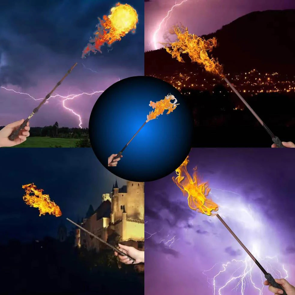 Spell-Casting Magic Wand with Real Flame Effect