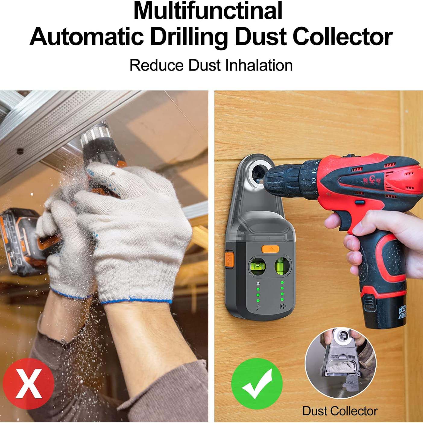 Laser Spirit Level – 3-in-1 Tool with Electric Suction & Drill Dust Collector