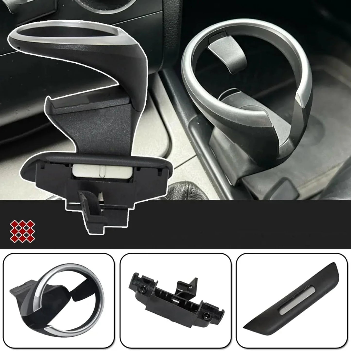 Car Cup Holder with Phone Stand – Convenient Front Seat Drink & Phone Organizer