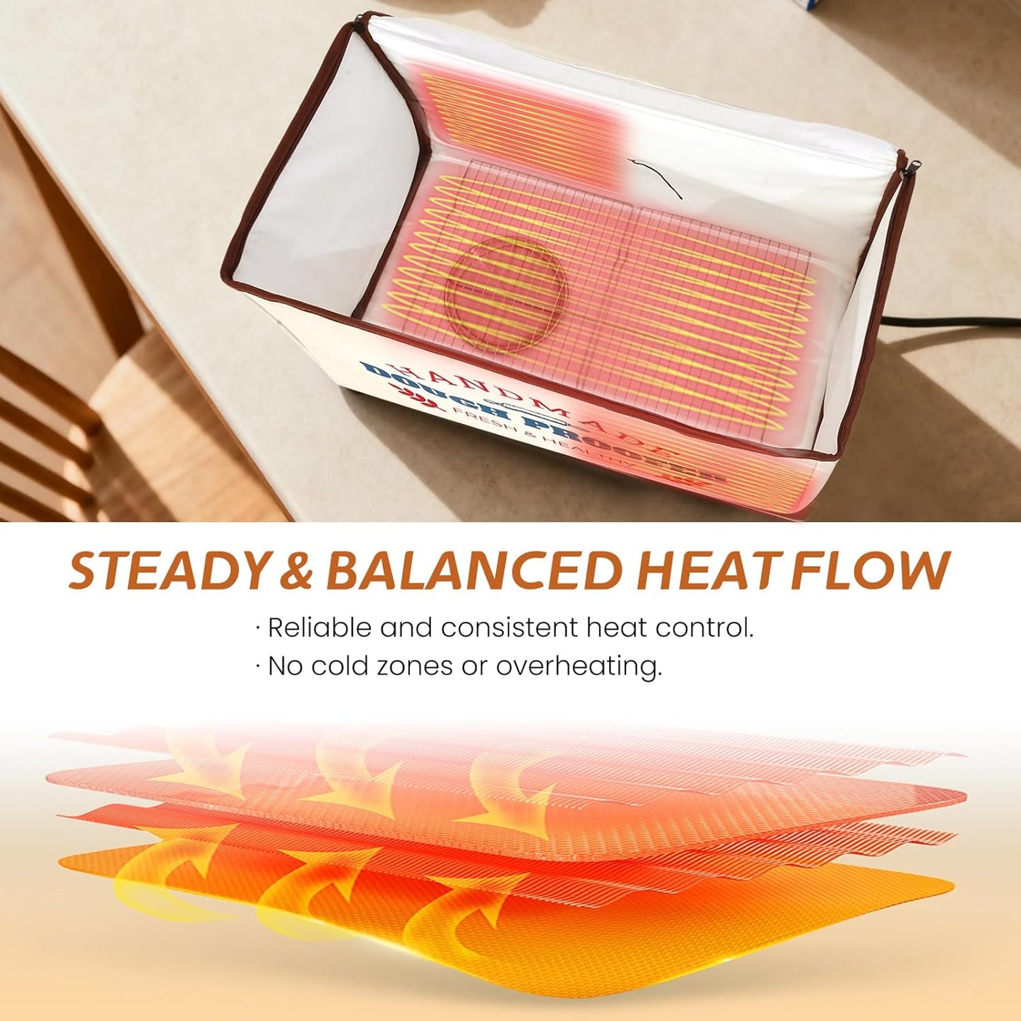 Dough Proofing Box – 3-Sided Heating | 50–130°F Precision Control