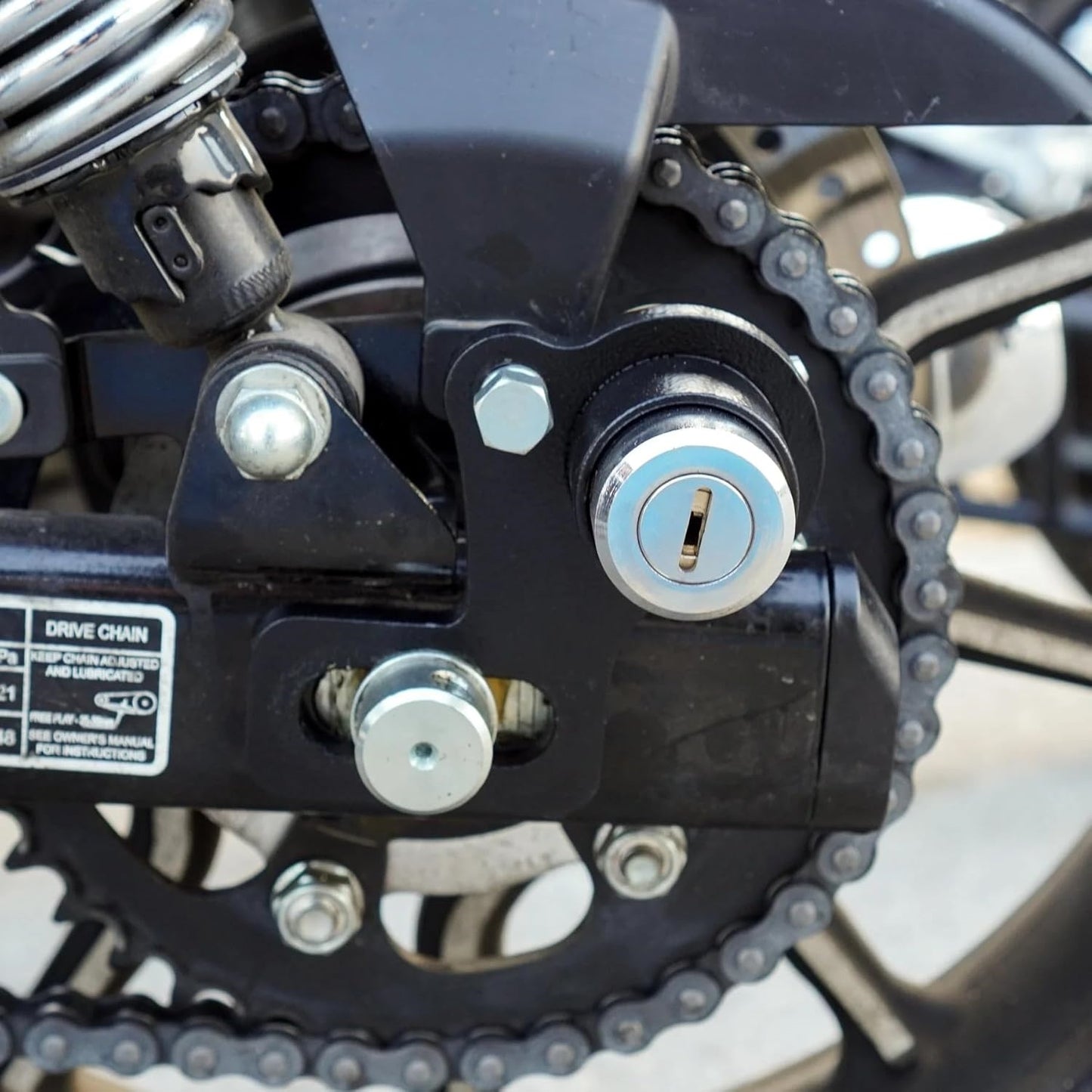 Foot-Activated Motorcycle Lock – Push to Lock, Key to Unlock