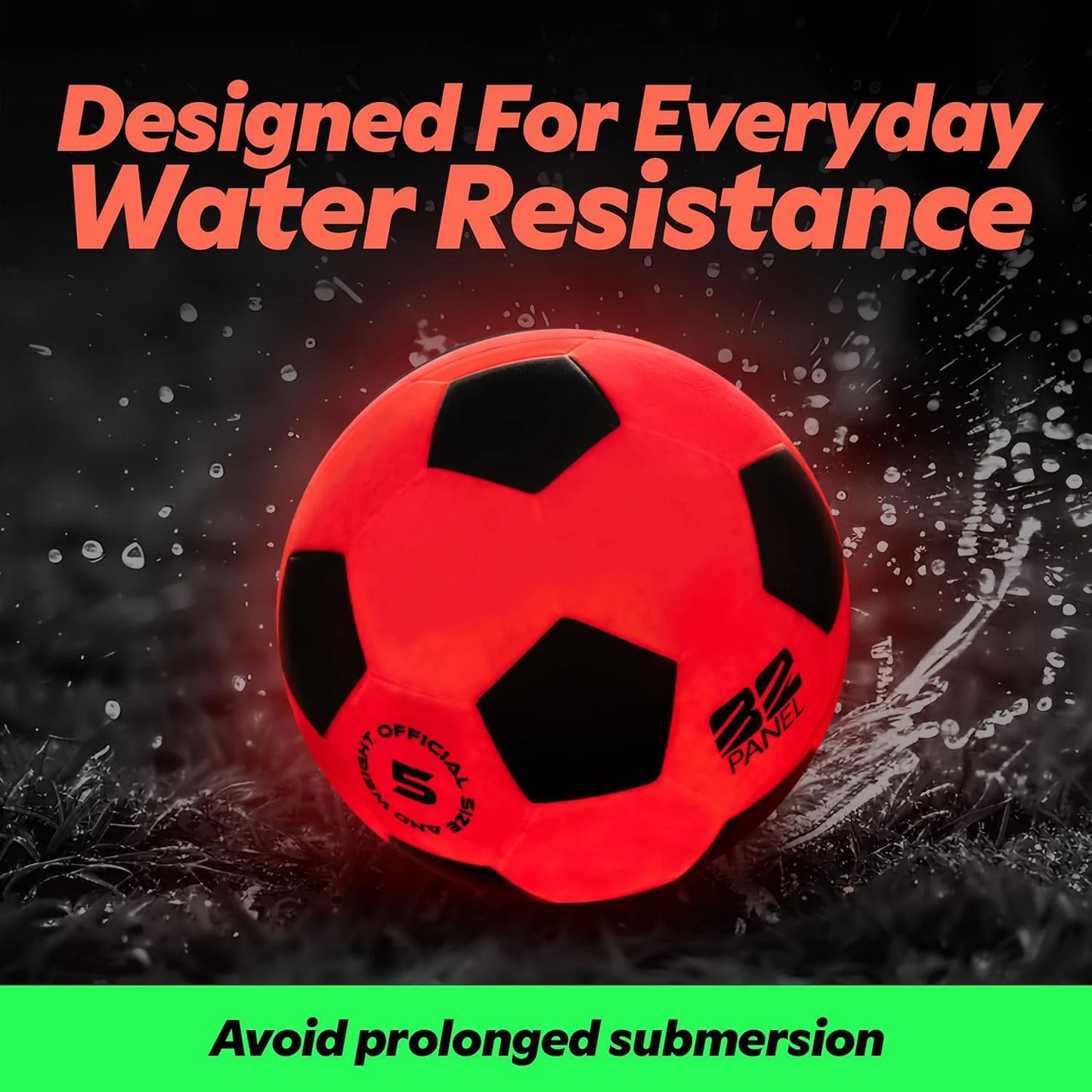 Glow in the Dark LED Soccer Ball – Impact-Activated Lights for Night Play