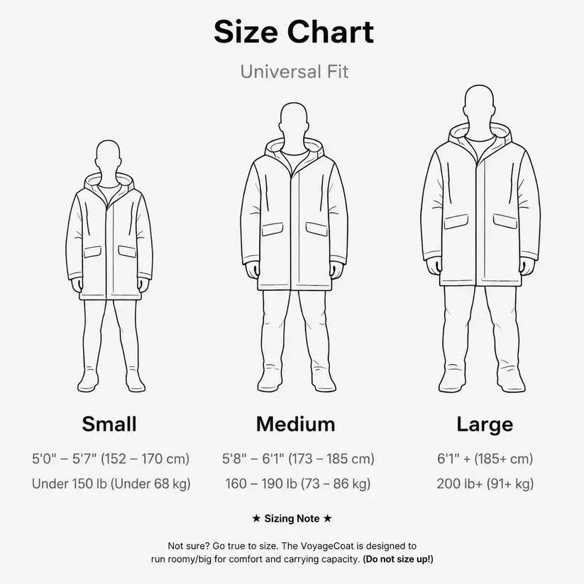 Packable Travel Coat – 100% Nylon Waterproof Shell with 16 Pockets & Matching Duffel Bag