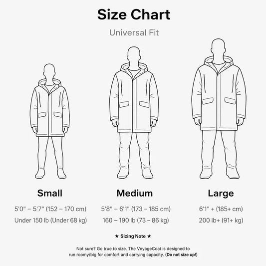 Packable Travel Coat – 100% Nylon Waterproof Shell with 16 Pockets & Matching Duffel Bag