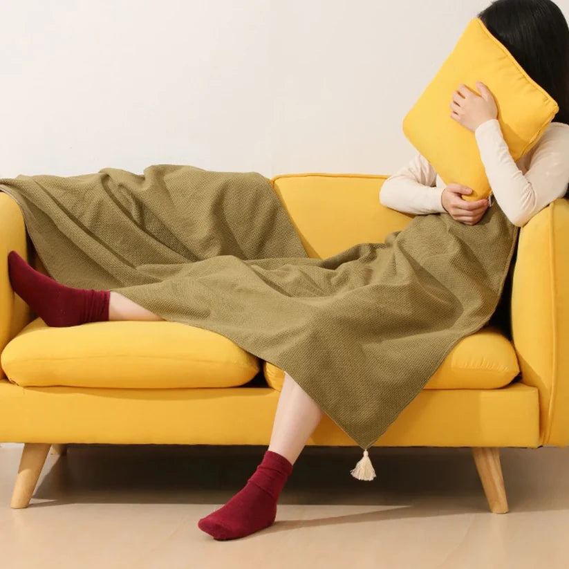 USB Heated Shawl Blanket – Wearable Electric Heating Shawl with Zipper Closure