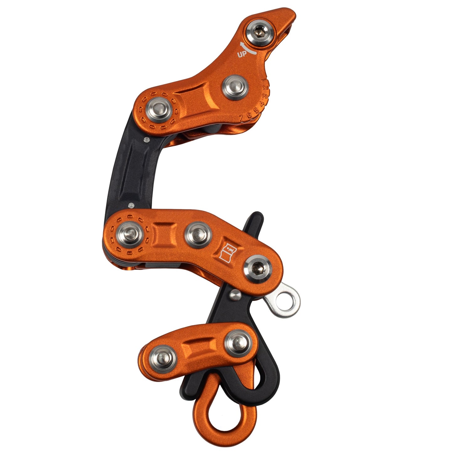 Grooved Rope Slide – Arborist Climbing Device with 7 Tool‑Free Friction Settings