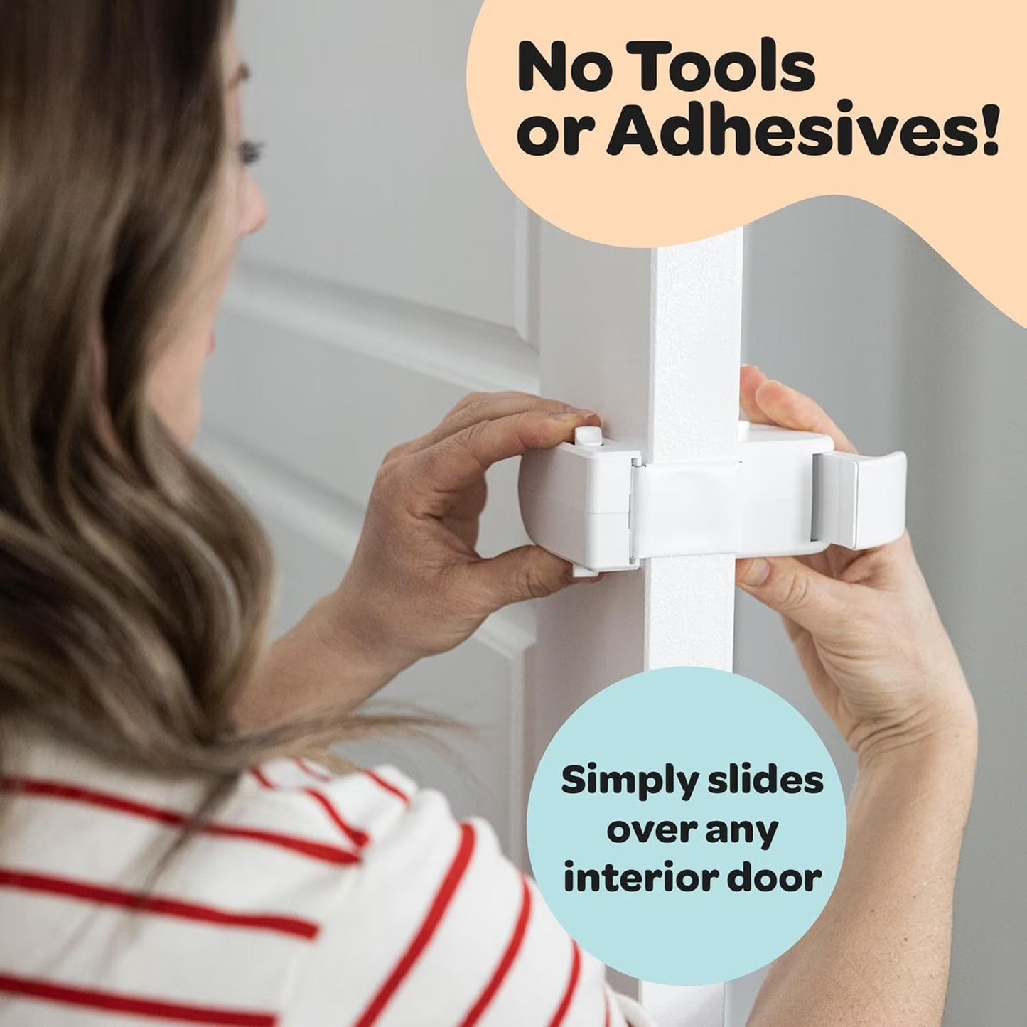 Child-Proof Door Lock – No Tools, Mounts High Out of Reach