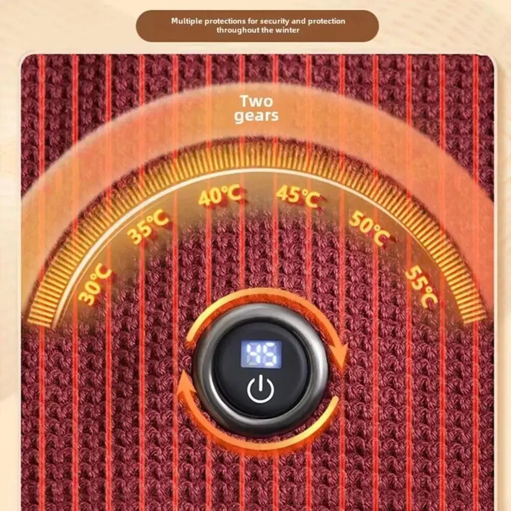 USB Heated Shawl Blanket – Wearable Electric Heating Shawl with Zipper Closure